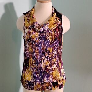 ALFANI sleevless top, p/medium purple/gold. Beautiful colors.